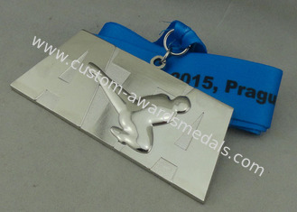 Material de la aleación del cinc de las medallas del karate del ODM del OEM con el profesional de plata de la galjanoplastia