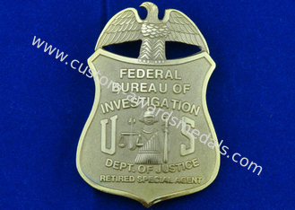 La insignia federal sellada latón de la investigación de la oficina, insignias del recuerdo del clip con muere molde, muere pegado, sellado