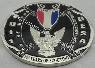 el 2.o o la insignia de 3D BSA, recuerdo de la aleación del cinc Badges con la galjanoplastia de plata, terciopelo en lado trasero