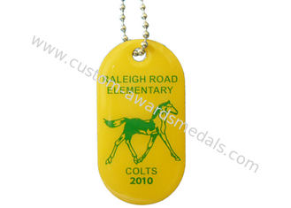 Etiqueta elemental de la identificación del perro del camino de Raleigh, placas de identificación personalizadas para los animales domésticos con la impresión de pantalla de seda del acero inoxidable