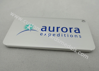 Etiqueta de aluminio personalizada con la impresión de pantalla de seda, pieza estampada en frío del equipaje del metal de las expediciones de la aurora