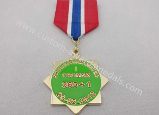 Las medallas de encargo de los premios del latón de la reunión de deporte del maratón con mueren molde, mueren pegado, sellado