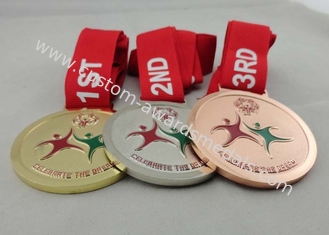 Las medallas plateadas cobre con la cinta, a presión fundición para el juego olímpico