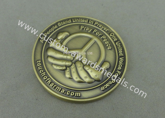 El desafío personalizado acuña, las monedas de cobre amarillo antiguas de la aplicación de ley 3D