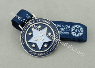 Medalla suave del esmalte de la aleación del cinc con la cinta larga, ODM del OEM del niquelado