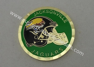Los Jacksonville Jaguars del borde del corte del diamante personalizaron monedas cerca mueren chapado pegado y en oro