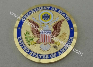 De cobre amarillo mueren las monedas personalizadas Departamento de Estado selladas para el ejército de los E.E.U.U.