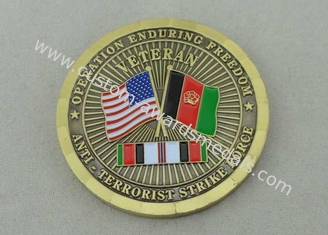 La moneda personalizada fuerza de ataque antiterrorista, esmalte suave, latón antiguo, reviste con cobre sellado