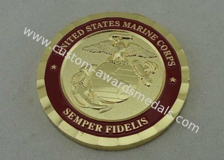 Monedas personalizadas Cuerpo del Marines de los E.E.U.U., esmalte de 2,0 pulgadas y latón suaves para SEMPER FIDELIS