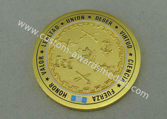 El honor del valor personalizó la moneda, 3D por la aleación del cinc a presión fundición y el chapado en oro