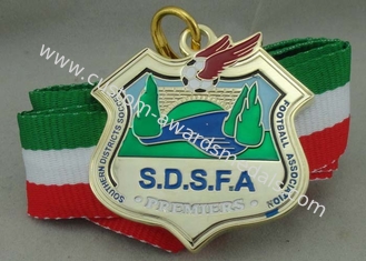 aleación suave del cinc del esmalte de 2,0 de la pulgada S.D.S.F.A medallas del fútbol modificada para requisitos particulares