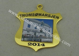 Medalla de la aleación del cinc de la aleación del cinc de Tromsomarsjen con la impresión/el chapado en oro