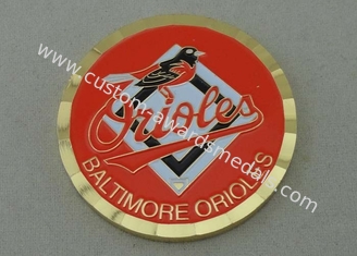 Chapado en oro moneda del metal de los Baltimore Orioles de 2,0 pulgadas por el latón sellado
