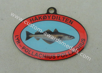 Medalla de encargo para HAKOYDILTEN, medallas del esmalte de la impresión en offset de Noruega del acero inoxidable