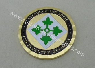 4to Moneda de cobre amarillo del ejército de las monedas por encargo de la división de infantería 2,0 pulgadas con oro