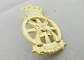 A presión el Pin de la solapa de la aleación del cinc de la fundición JYDSKE, Pin suave del esmalte 3D con el oro brumoso plateado