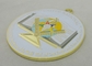 La medalla del esmalte de la aleación del cinc de los francmasones de la parte posterior plana con la aleación del cinc a presión fundición, chapado en oro
