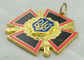 Medalla del esmalte del Sward de la cruz de la aleación del cinc, esmalte duro de imitación, chapado en oro