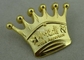 la corona 3D de cobre amarillo muere logotipo suave pegado del chapado en oro del Pin del esmalte modificado para requisitos particulares