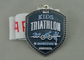 Aleación del cinc de la medalla del esmalte del Triathlon de los niños con el niquelado y la cinta