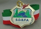 aleación suave del cinc del esmalte de 2,0 de la pulgada S.D.S.F.A medallas del fútbol modificada para requisitos particulares