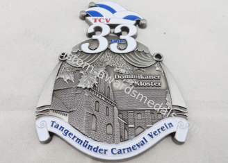 TCV 33 Jahre mueren molde/mueren medalla pegada/sellada del carnaval por la aleación del cinc, logotipo del payaso, niquelado antiguo