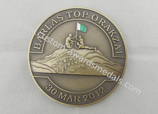 3D doblan la moneda echada a un lado de Orakzai del top de Barlas, monedas personalizadas con el esmalte/la serigrafía/la impresión en offset