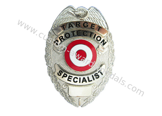 la policía de la pieza estampada en frío del metal 3D Badge, las insignias del recuerdo de la broche con la galjanoplastia de TwoTones