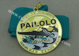 Las medallas sintéticas de la cinta con oro de la aleación del cinc a presión medalla de la natación de la fundición
