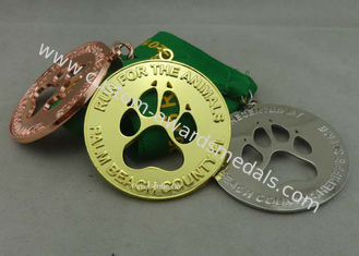 Medallas de los deportes de Customizabled del esmalte de las medallas de la cinta de la raza para la compañía