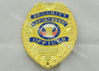 insignias del recuerdo de la policía de 80m m, aleación del cinc con el Pin de la broche del chapado en oro en lado trasero