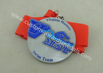 Las medallas de las cintas del premio de la natación de la aleación del cinc, mueren las medallas personalizadas cinta selladas