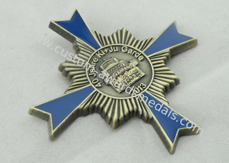 Medalla del esmalte de 40 Jahre Garde, galjanoplastia de cobre amarillo antigua para decorativo