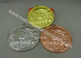 Cubra con cinc las medallas modificadas para requisitos particulares aleación de la cinta, deportes 3D que funcionan con las medallas con el chapado en oro