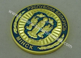 Moneda conmemorativa del medallón de los E.E.U.U. de la aduana de la moneda 3D del esmalte de moneda del desafío transparente militar del oro