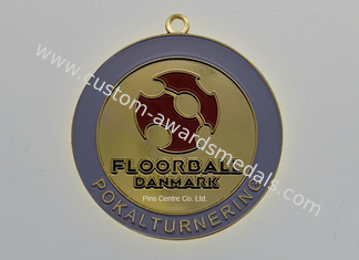 El oro antiguo modificó las medallas/voleibol de la raza para requisitos particulares 5K o las medallas de Floorball Danmark