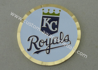 Los Royals del kc personalizaron monedas por el latón sellado con el borde del corte del diamante y 2,0 pulgadas