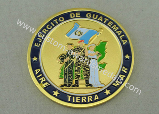 Las monedas personalizadas Guatemala de EJERCITO DE por la aleación del cinc a presión fundición y el chapado en oro
