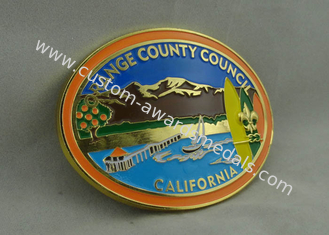 Hebillas por encargo del consejo de Condado de Orange de California con el chapado en oro y el esmalte suave