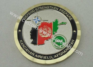 El campo de aviación Afganistán de Kandahar personalizó las monedas, moneda suave doble del esmalte del cobre de galjanoplastia de los tonos