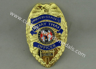 El recuerdo tailandés de la aleación del cinc de la aduana USMTA Muay Badges el esmalte suave de 3,5 pulgadas
