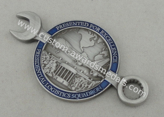 La escuadrilla presidencial de la logística personalizó monedas, a presión moneda llena de la galjanoplastia de la plata de la antigüedad 3D de la fundición