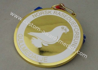 De cobre amarillo muere la medalla dura de imitación sellada del metal de Norsk del oro 2,0 pulgadas