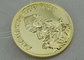 Arrastre el chapado en oro personalizado año de las monedas 3d, borde del engranaje