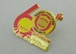 la medalla redonda del esmalte del chapado en oro 3D con el esmalte suave, a presión Pin de la broche de la fundición