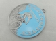 Latón de la medalla del esmalte del deporte de la bici sellado con la galjanoplastia de plata antigua