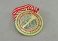 Medallas de la cinta del Triathlon de la caza del huevo, cobrizado de 3.0m m con la cinta a todo color