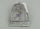 Medallas de la cinta del Triathlon del lago Arcada, media medalla del maratón con la cinta corta