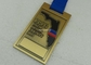 Medalla de bronce antigua del esmalte del metal para los deportes del maratón con el acabamiento del oro