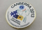 Aduana dura de cobre amarillo de imitación del Pin de la solapa del esmalte de Canberra con la impresión de CMYK